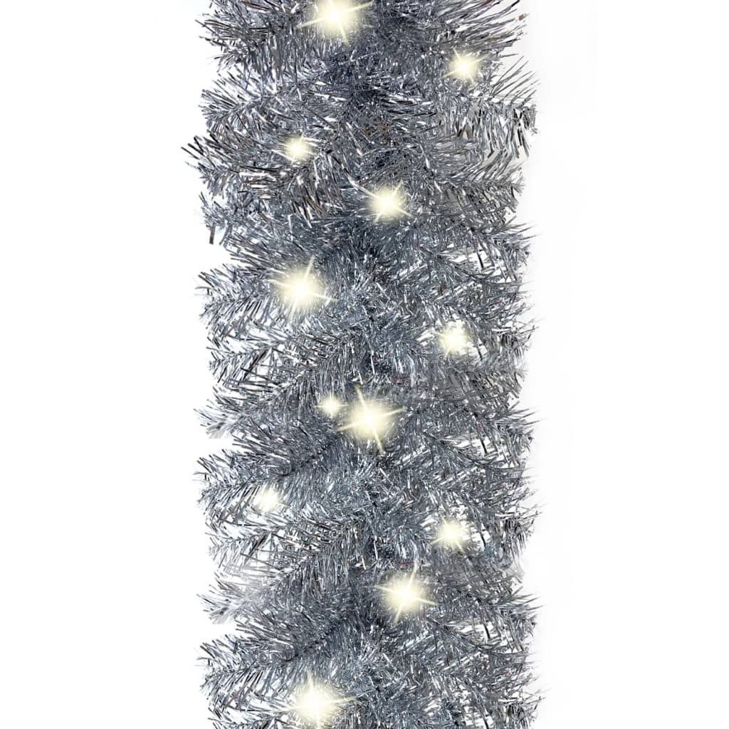 vidaXL Guirnalda de Navidad con luces LED plateado 10 m