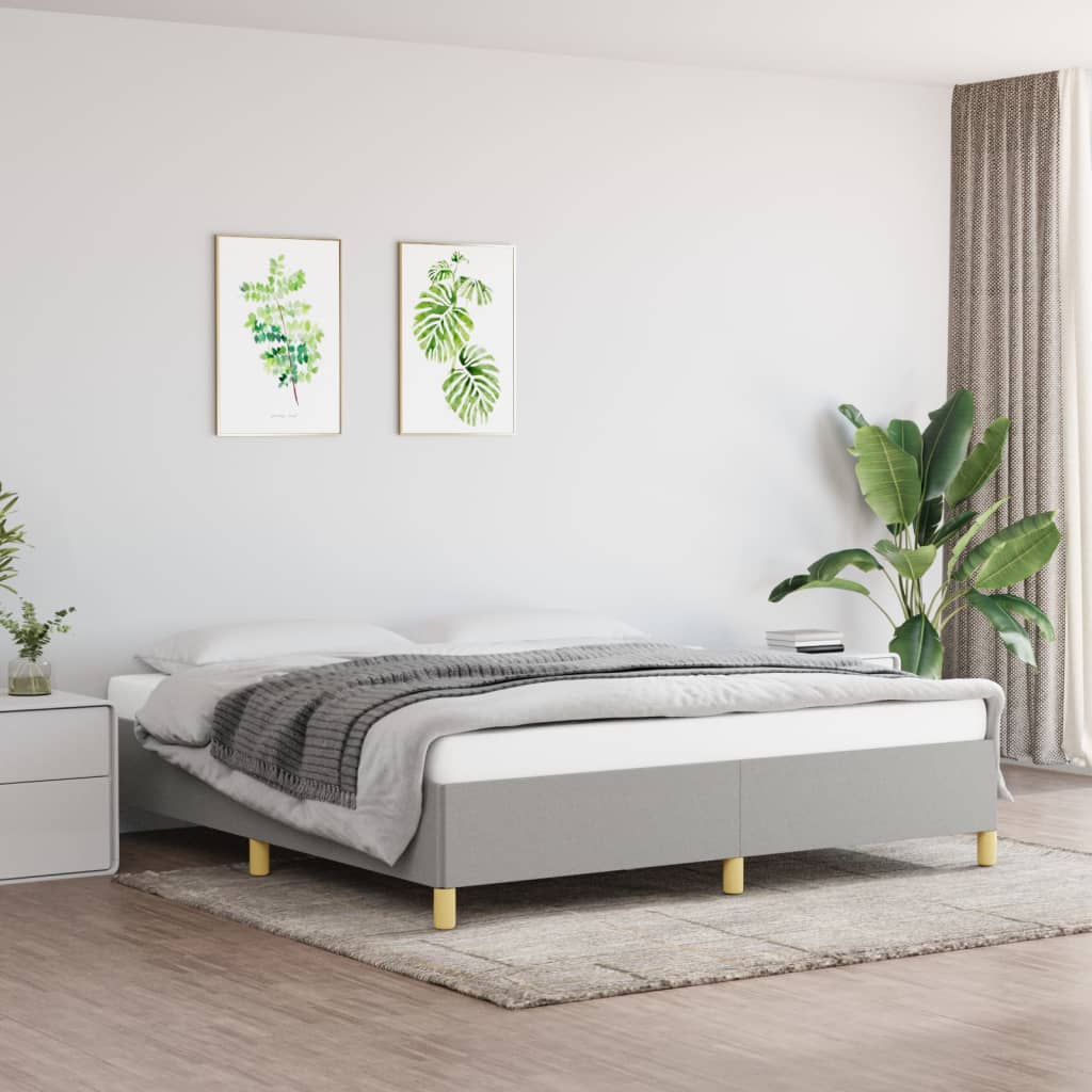 vidaXL Estructura de cama gris claro tela 180x200 cm