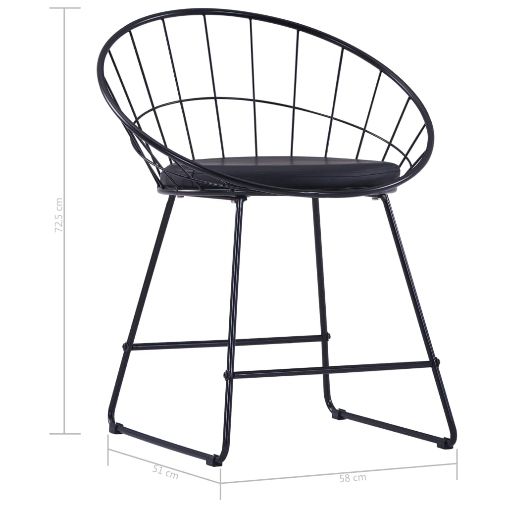 vidaXL Sillas de comedor asientos de cuero sintético 6 uds acero negro