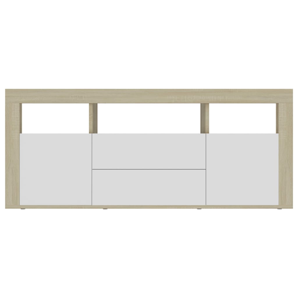 vidaXL Mueble para TV madera contrachapada blanco y roble 120x30x50 cm