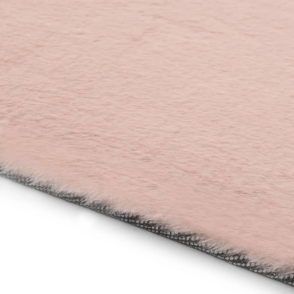 vidaXL Alfombra de pelo sintético de conejo rosa envejecido 160x230 cm