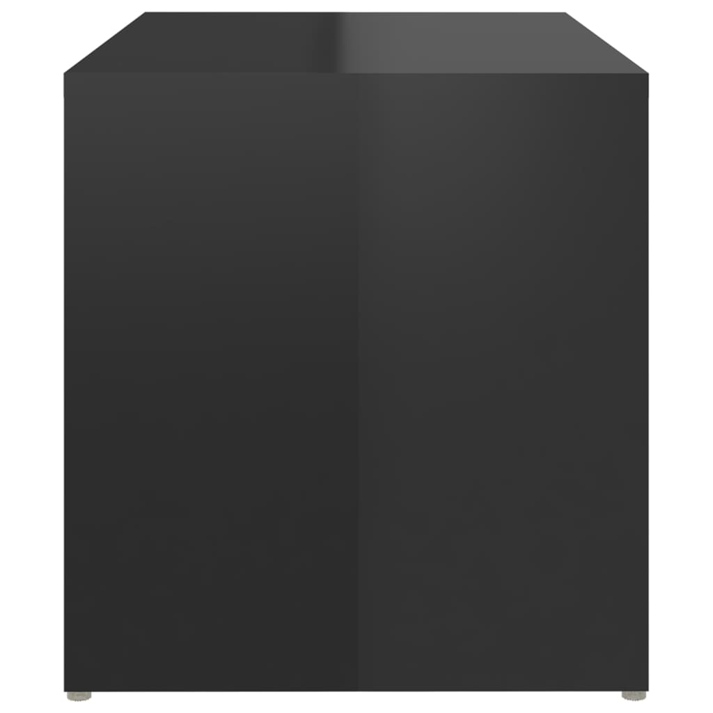 vidaXL Mesa auxiliar madera contrachapada negro brillante 59x36x38 cm