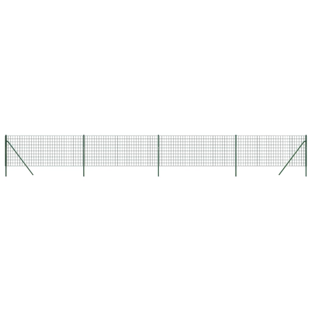 vidaXL Cerca de alambre de acero galvanizado verde 0,8x10 m