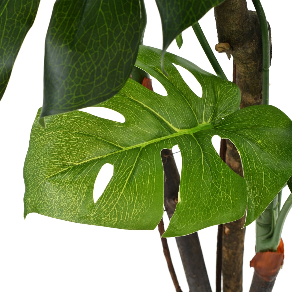 vidaXL Planta de monstera artificial con maceta 130 cm verde