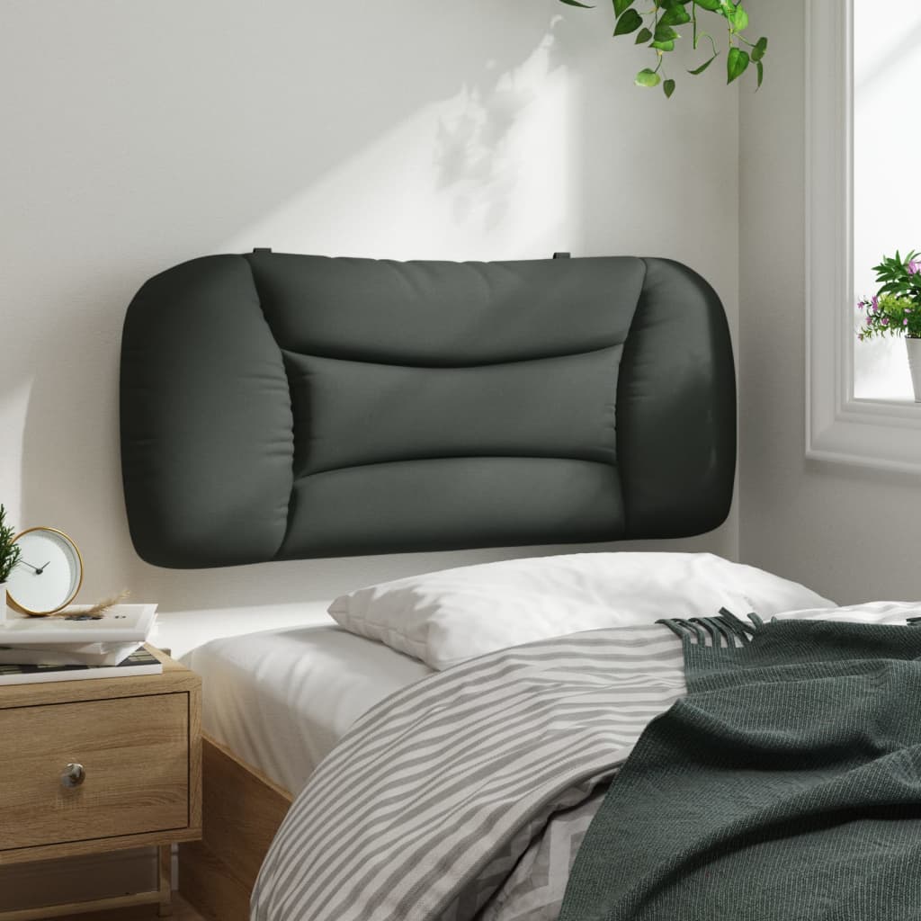 vidaXL Cabecero de cama acolchado tela gris oscuro 80 cm