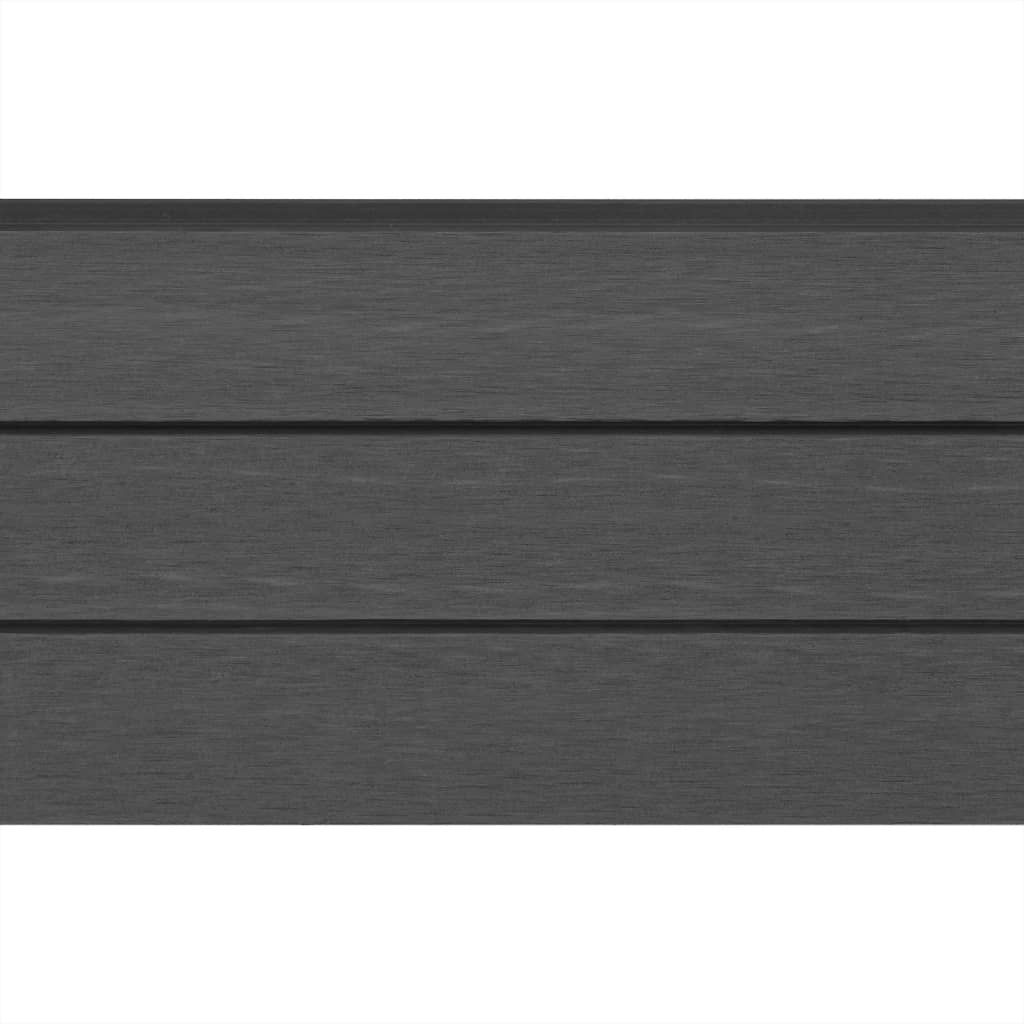 vidaXL Set de 5 vallas cuadradas WPC gris 872x185 cm