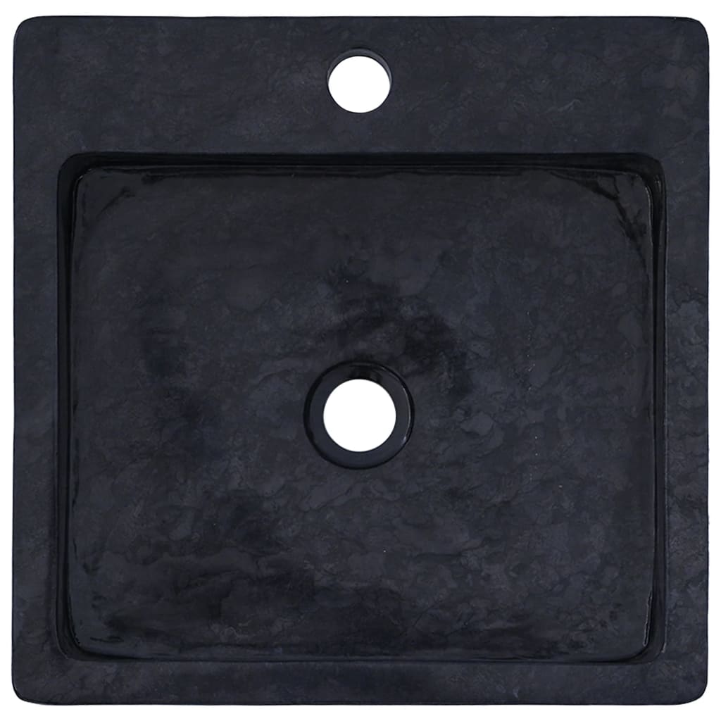 vidaXL Lavabo mármol negro 40x40x12 cm