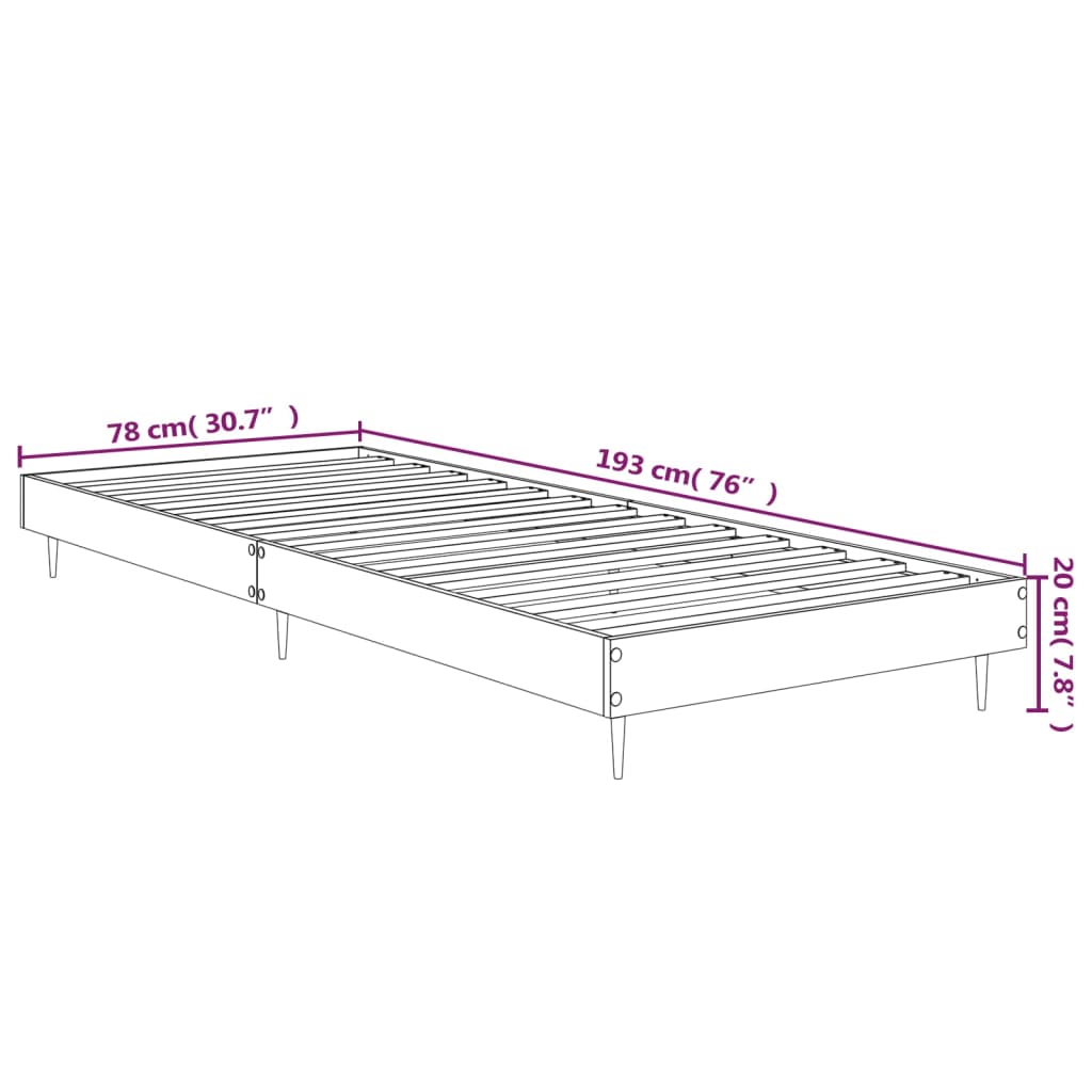 vidaXL Estructura de cama madera de ingeniería blanca 75x190 cm