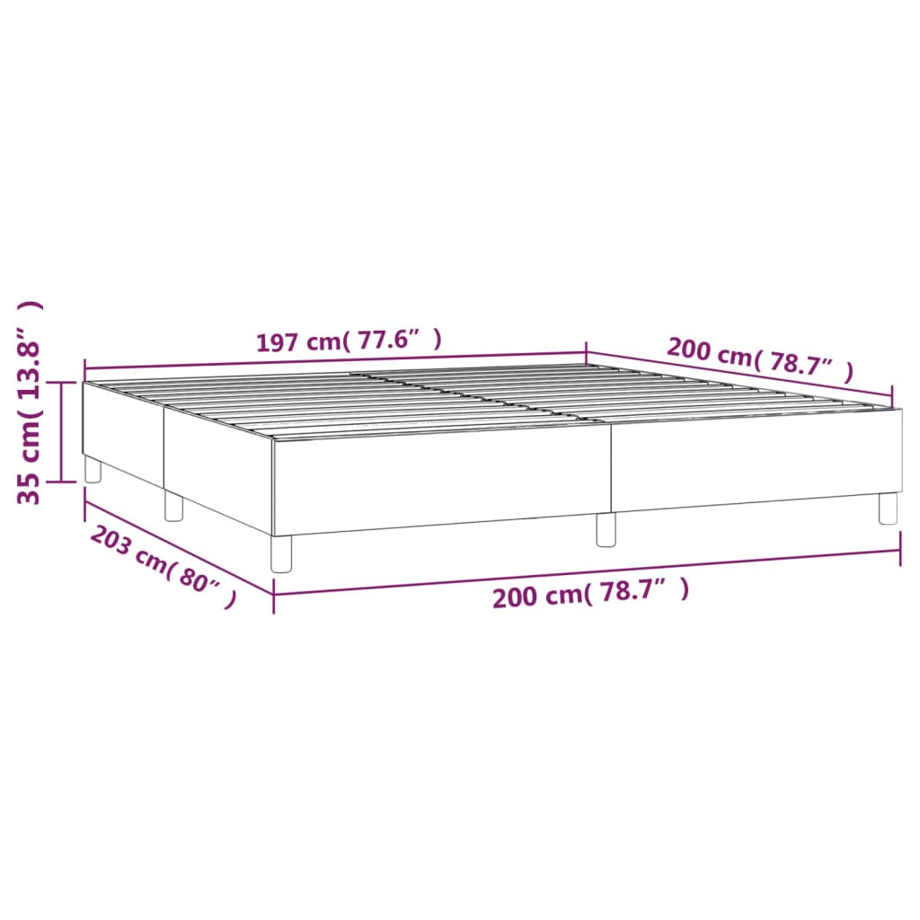 vidaXL Estructura de cama de terciopelo gris oscuro 180x200 cm