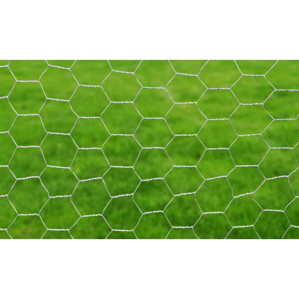 vidaXL Malla de alambre hexagonal acero galvanizado plateado 1x25 m