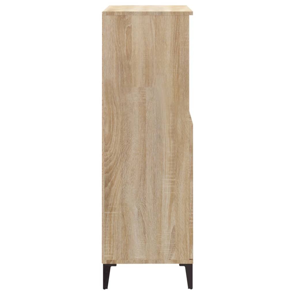 vidaXL Aparador alto madera contrachapada color roble 60x36x110 cm