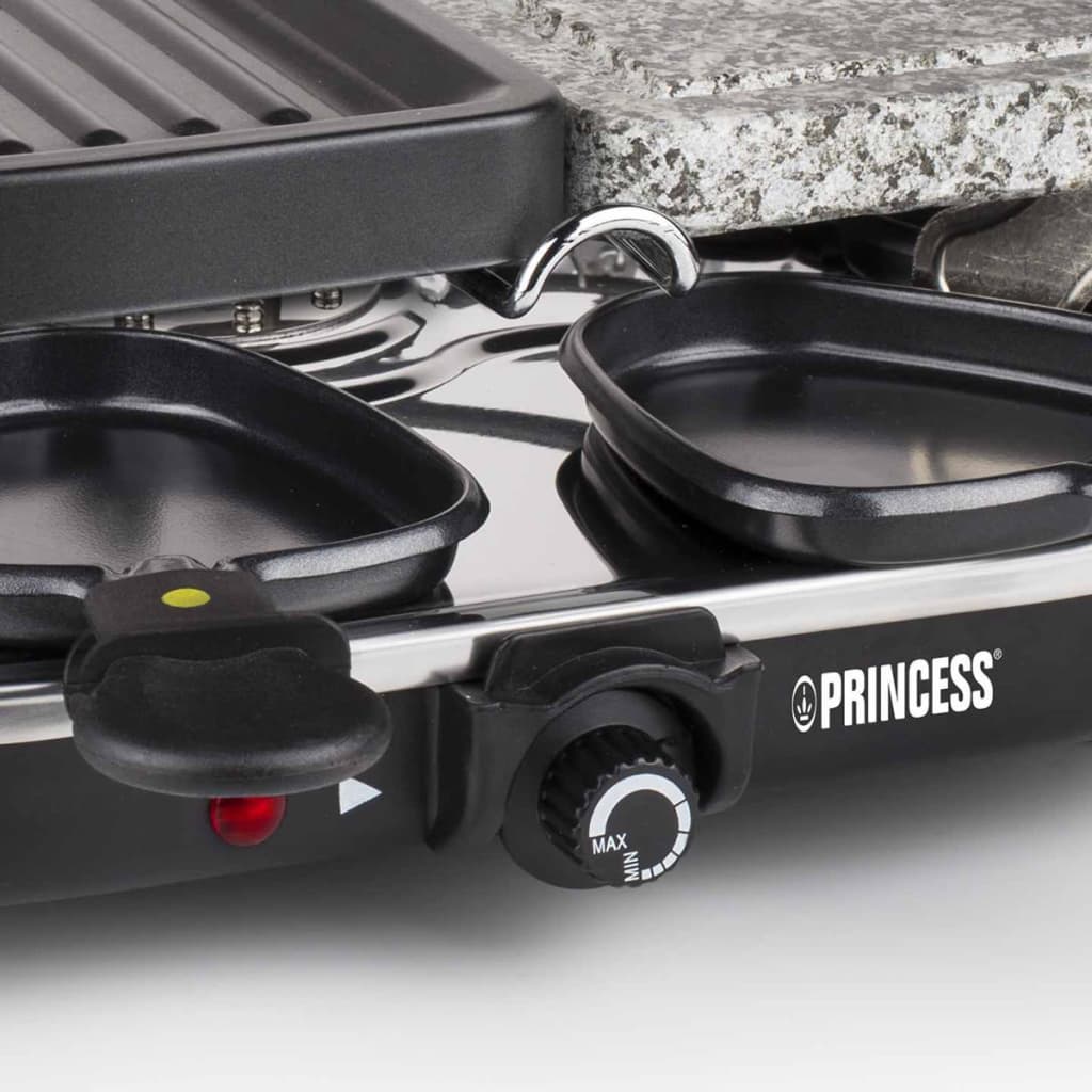 Princess Raclette con grill y piedra ovalado y 8 sartenes 1200W 162710