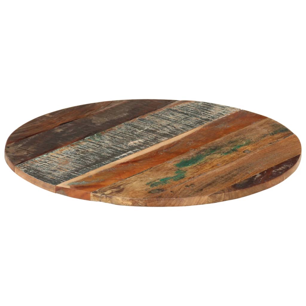vidaXL Tablero de mesa madera maciza reciclada Ø60x(1,5-1,6) cm