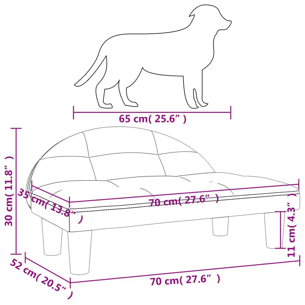 vidaXL Cama para perros de terciopelo marrón 70x52x30 cm