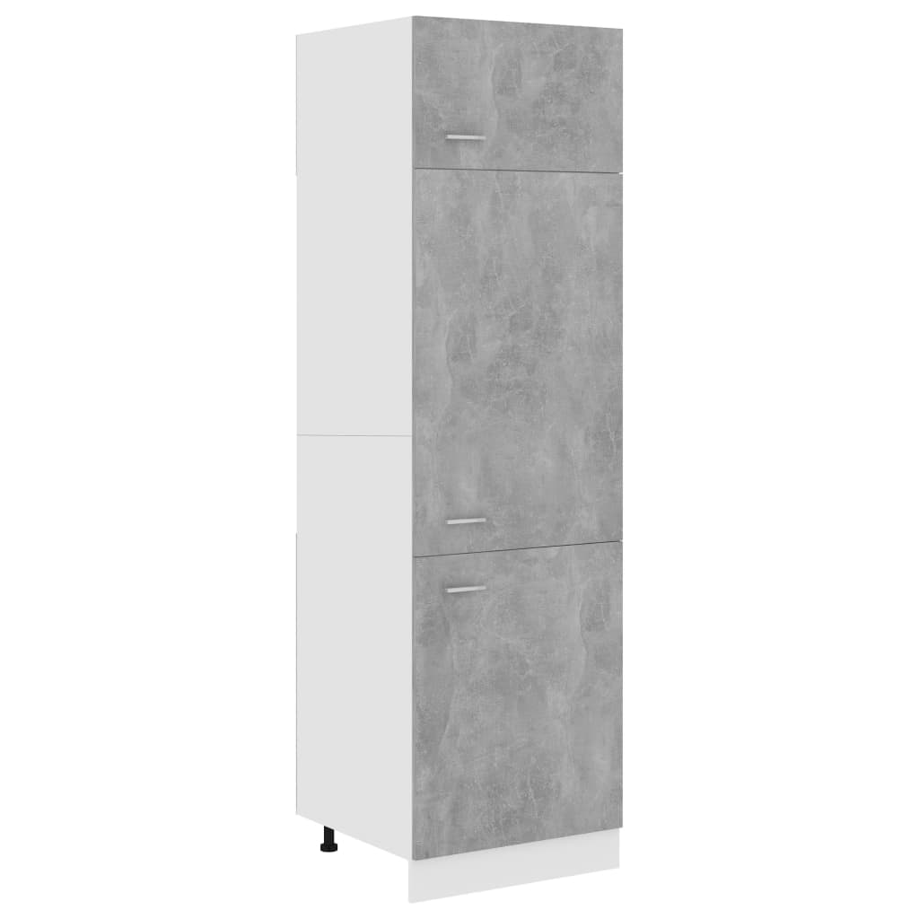 vidaXL Armario frigorífico madera ingeniería hormigón 60x57x207 cm
