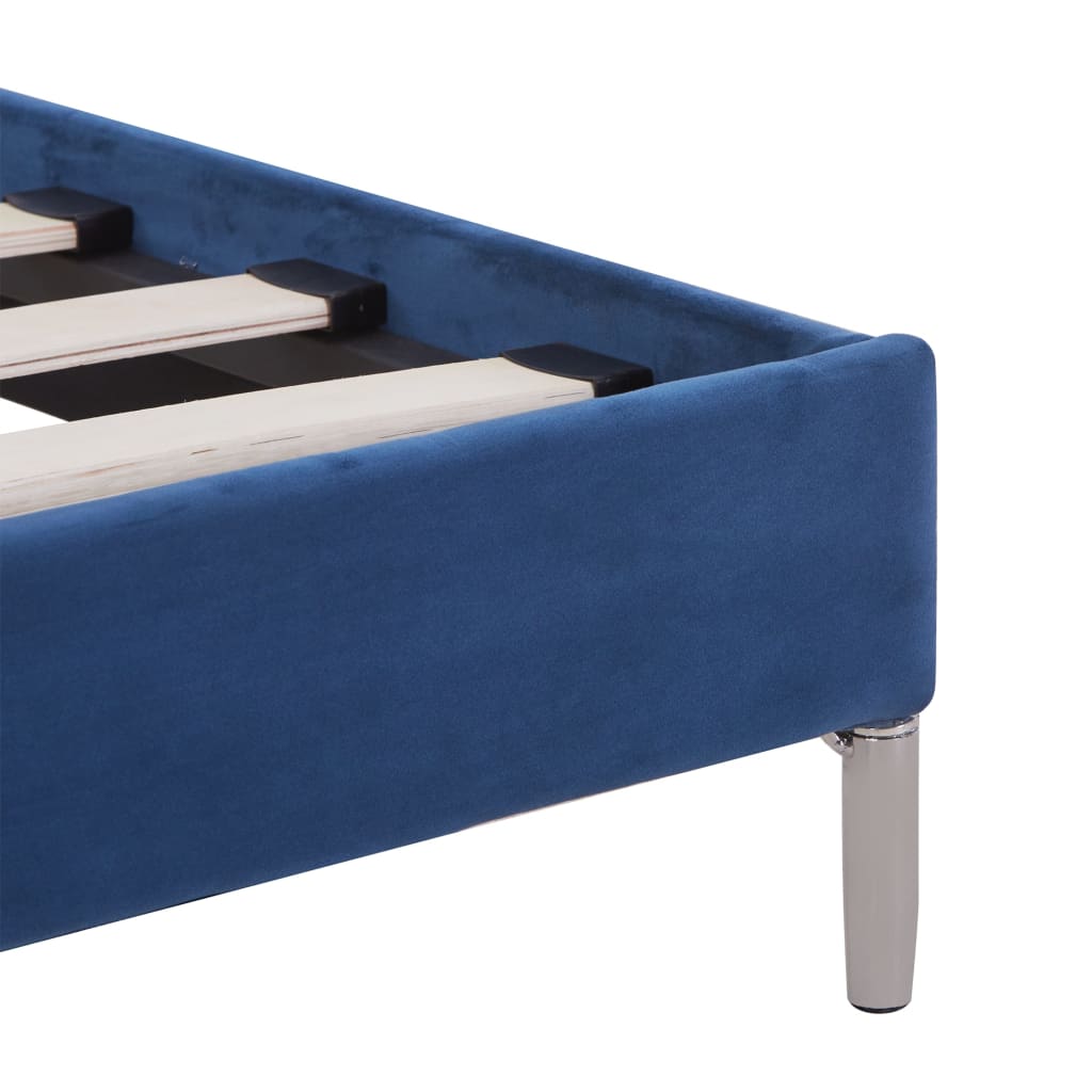 vidaXL Estructura de cama con LED tela azul 160x200 cm