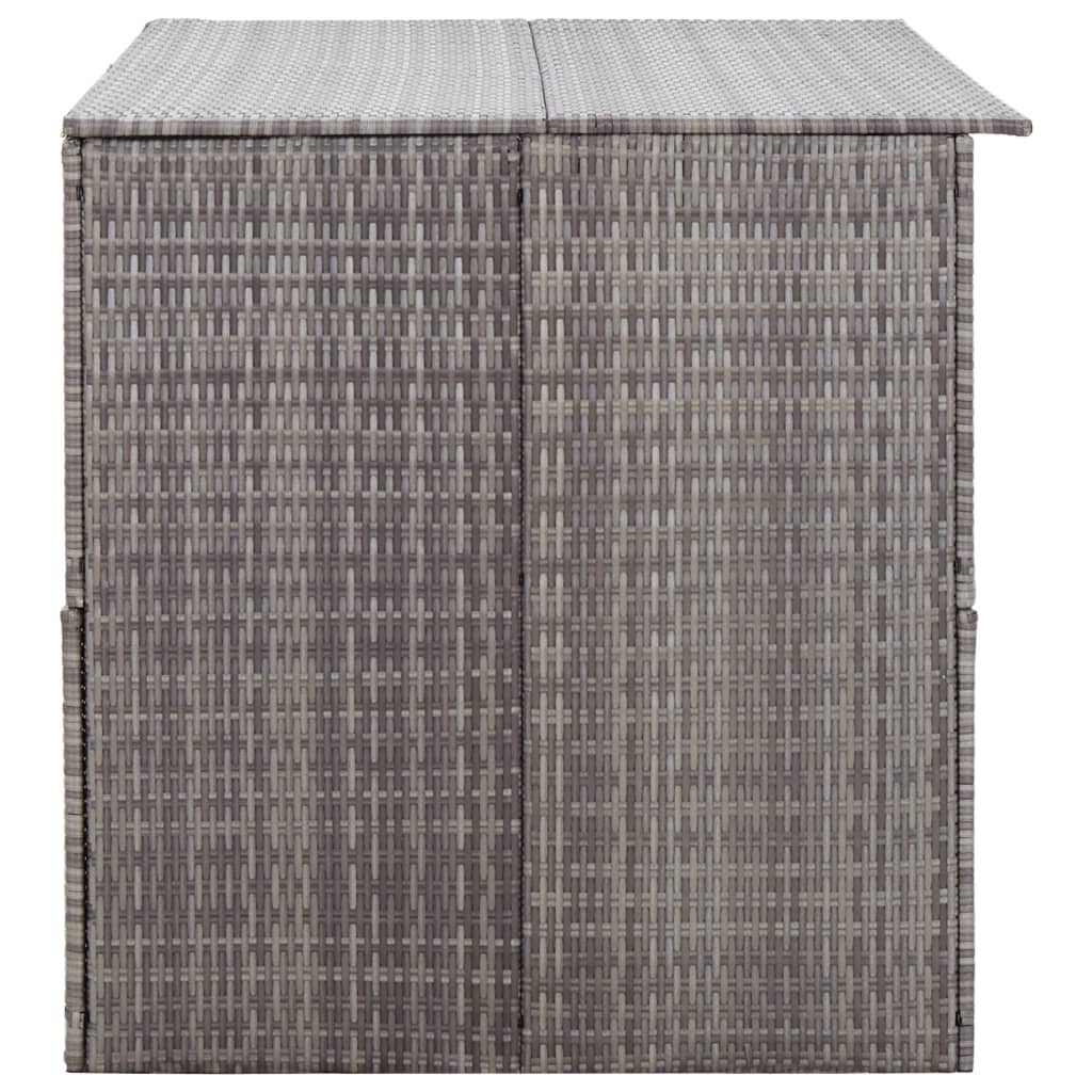 vidaXL Caja de almacenaje jardín ratán sintético gris 150x100x100 cm