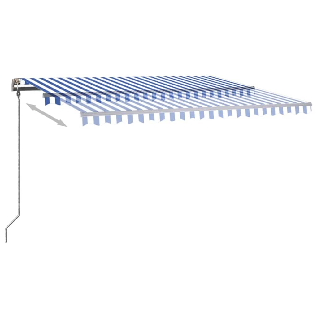 vidaXL Toldo manual retráctil con LED azul y blanco 400x300 cm