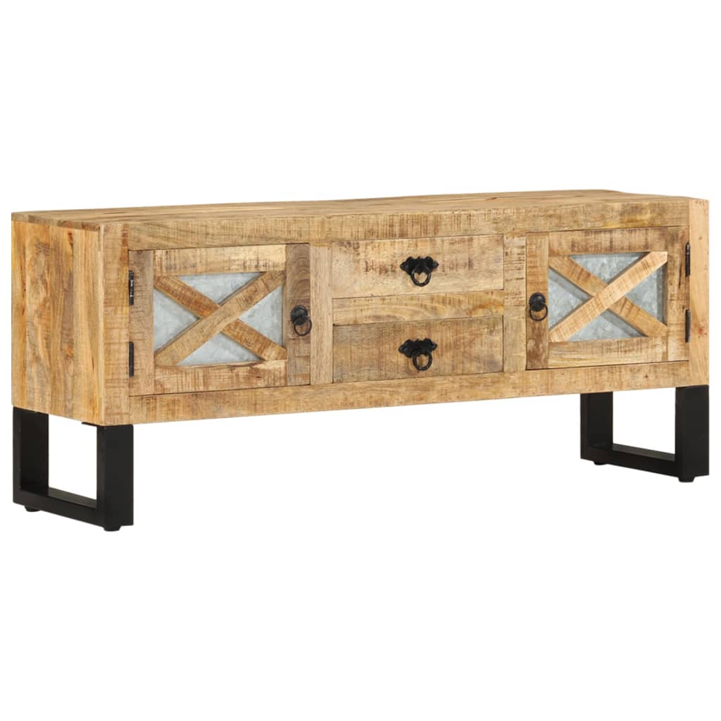 vidaXL Mueble para TV de madera maciza de mango rugosa 110x30x45 cm