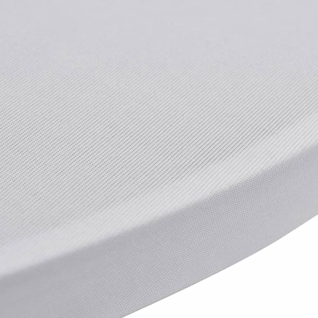 vidaXL Mantel cubierta elástica de mesa alta Ø 60 cm Blanco 2 unidades
