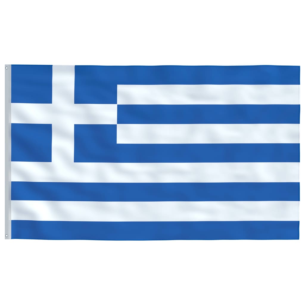 vidaXL Bandera de Grecia y mástil de aluminio 6 m