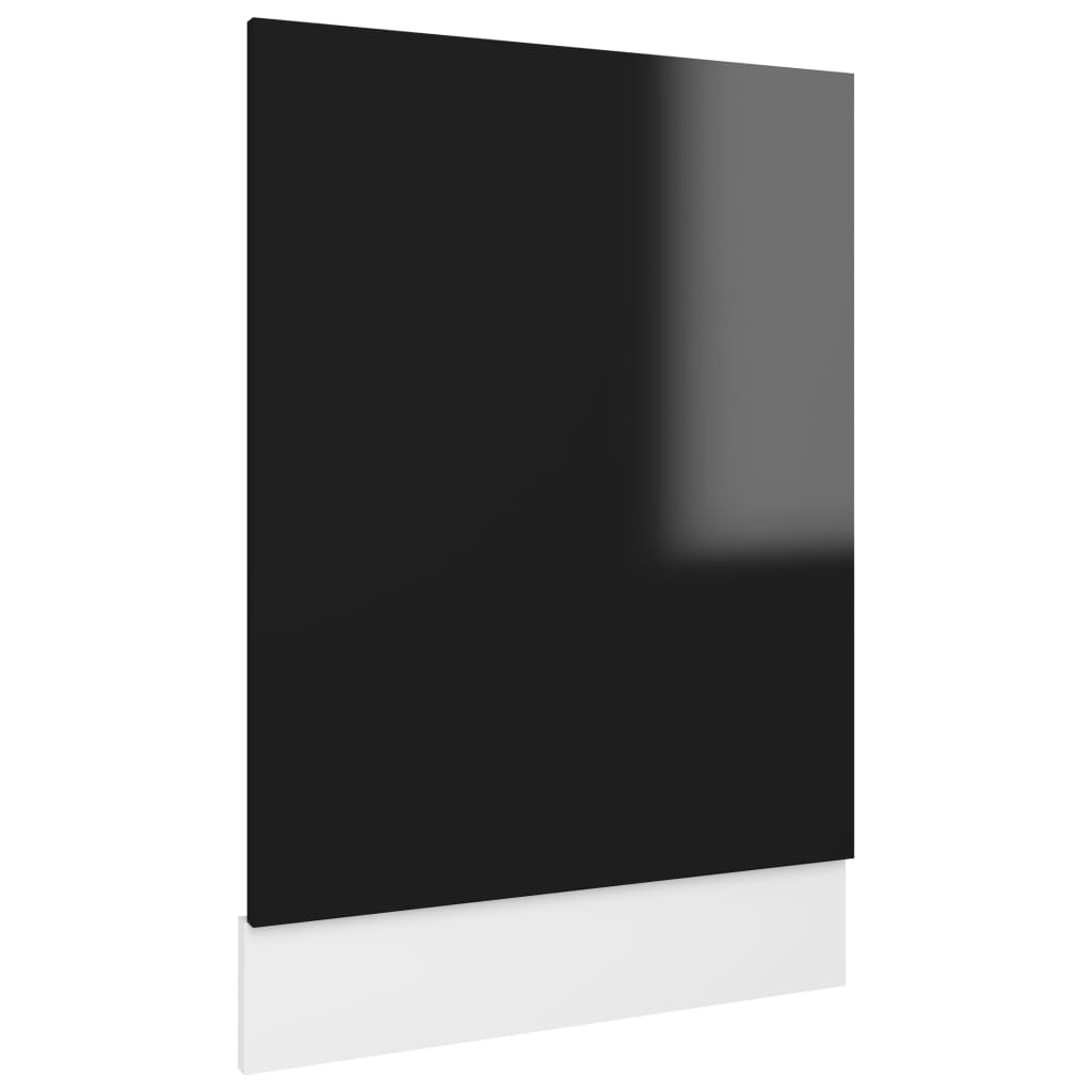 vidaXL Panel para lavavajillas contrachapada negro brillo 45x3x67 cm