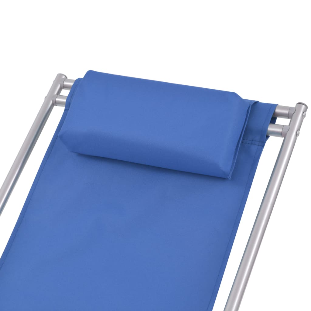 vidaXL Tumbonas reclinables 2 unidades acero azul