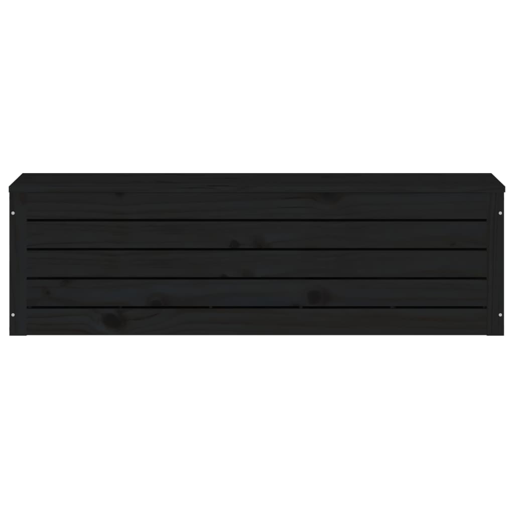 vidaXL Caja de almacenaje madera maciza de pino negro 109x36,5x33 cm