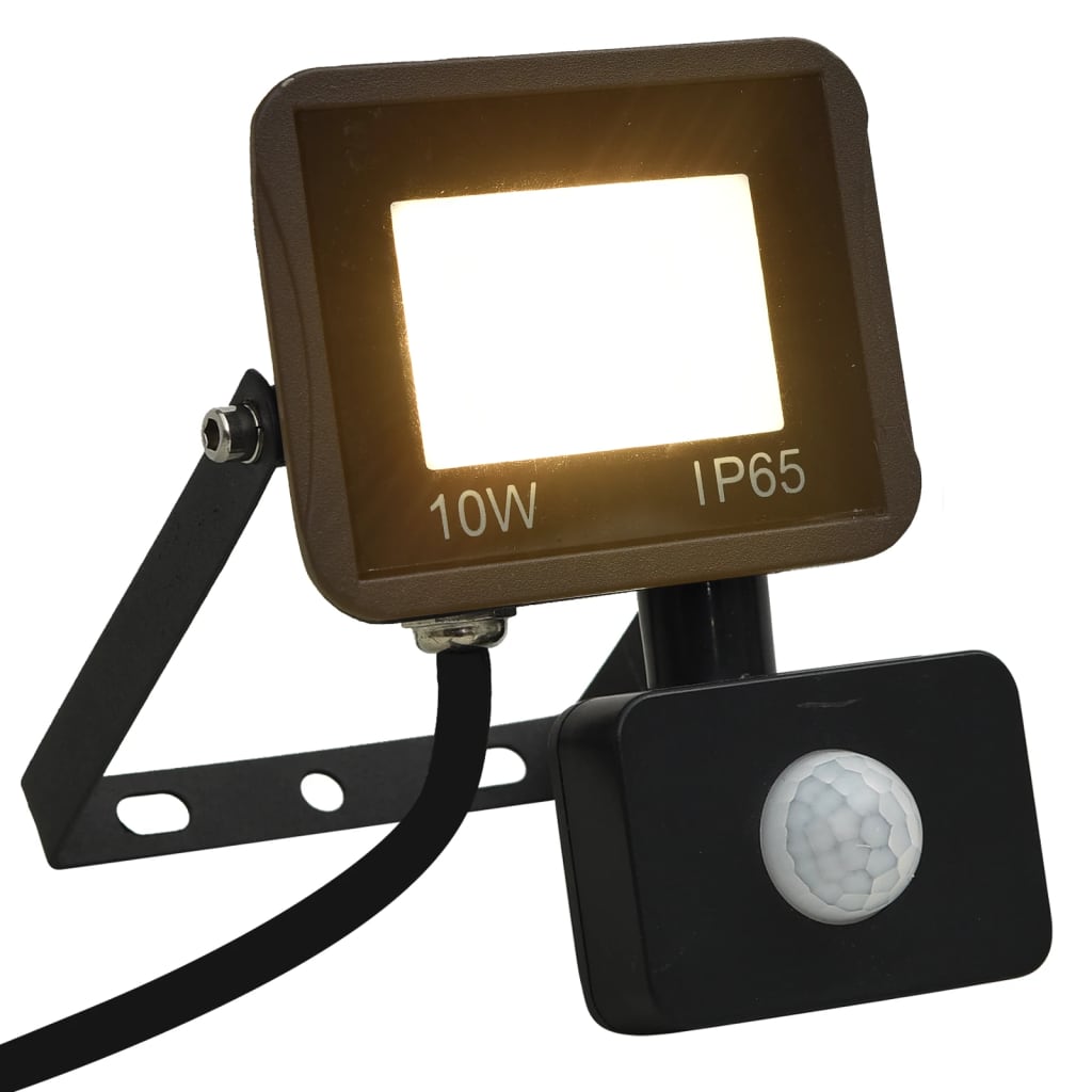 vidaXL Foco LED con sensor 10 W blanco cálido