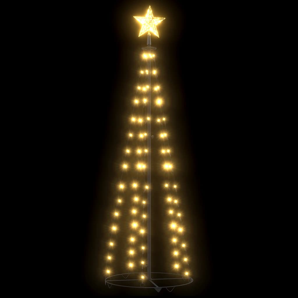vidaXL Árbol de Navidad cónico 84 LED blanco cálido 50x150 cm