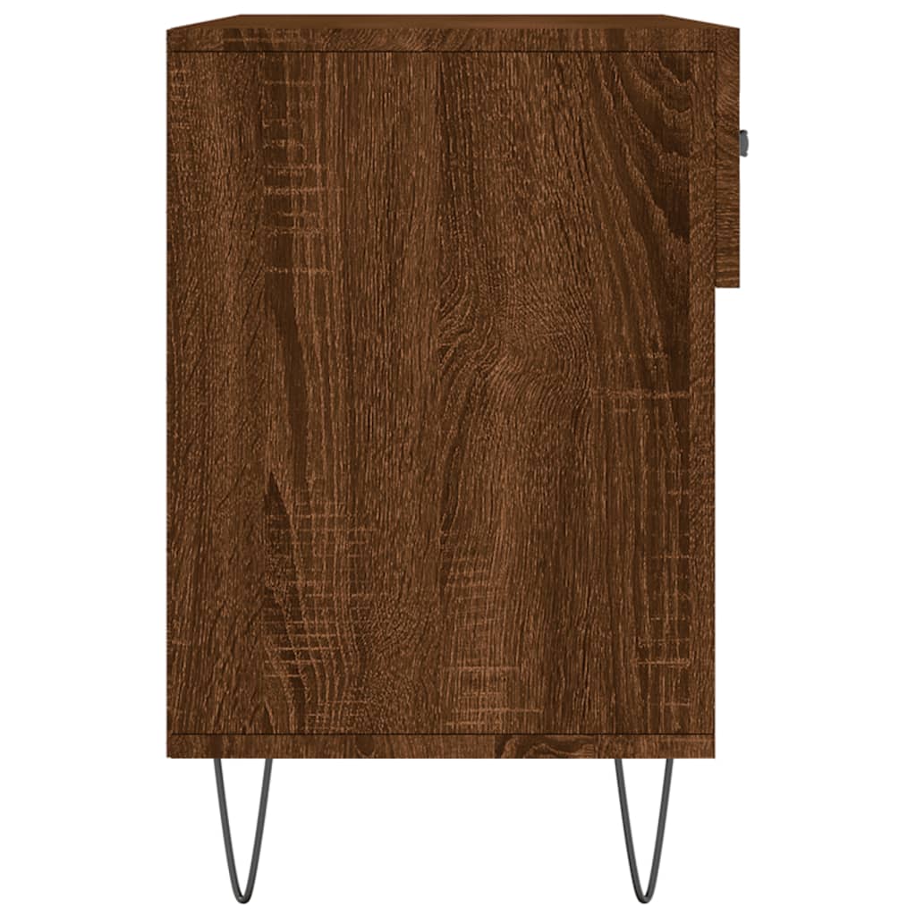 vidaXL Banco zapatero madera de ingeniería marrón roble 102x35x55 cm