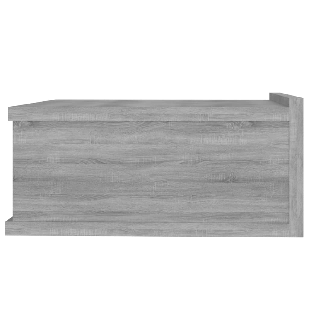 vidaXL Mesita de noche flotante madera contrachapada gris 40x30x15cm