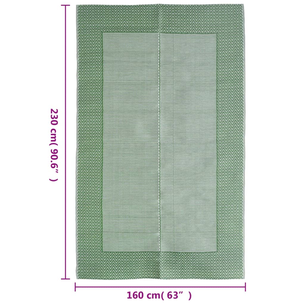 vidaXL Alfombra de exterior PP verde 160x230 cm