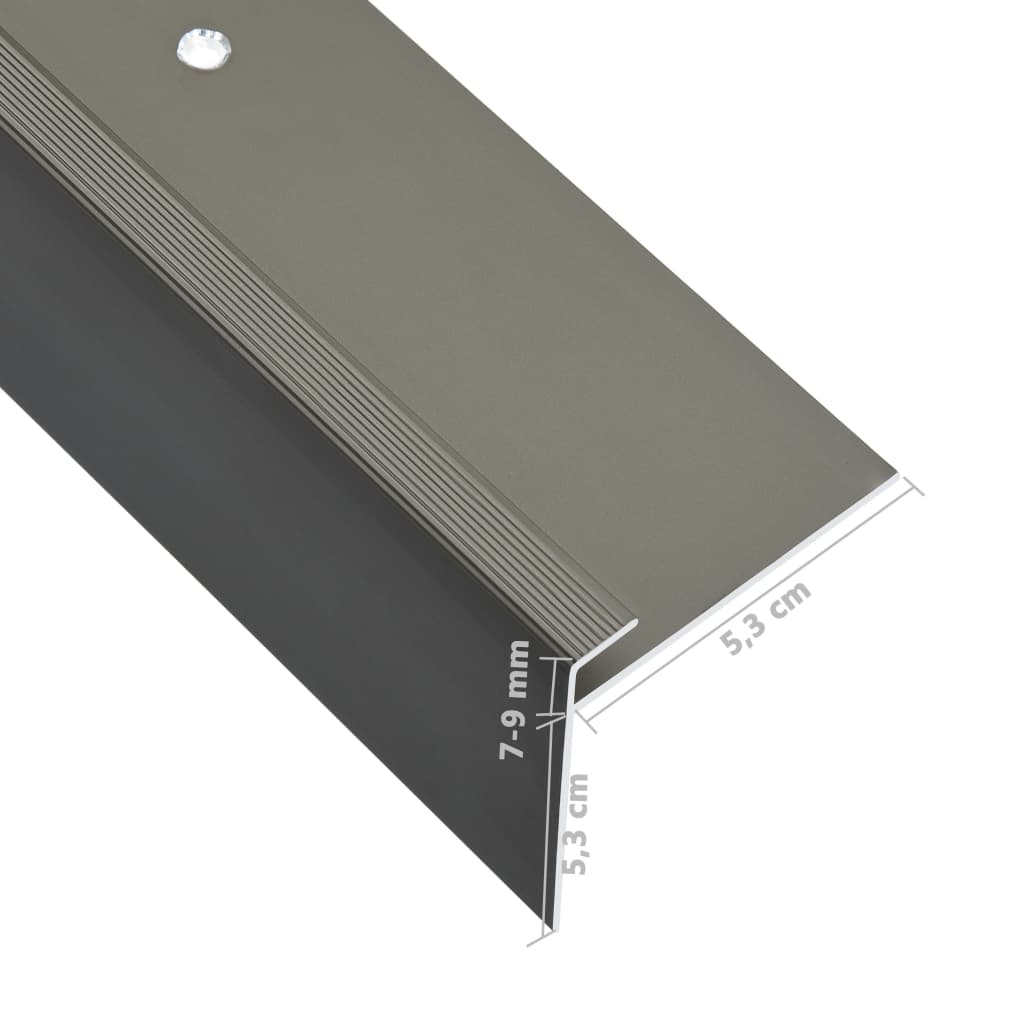 vidaXL Cantoneras de escalera forma de F 15 uds aluminio marrón 100 cm