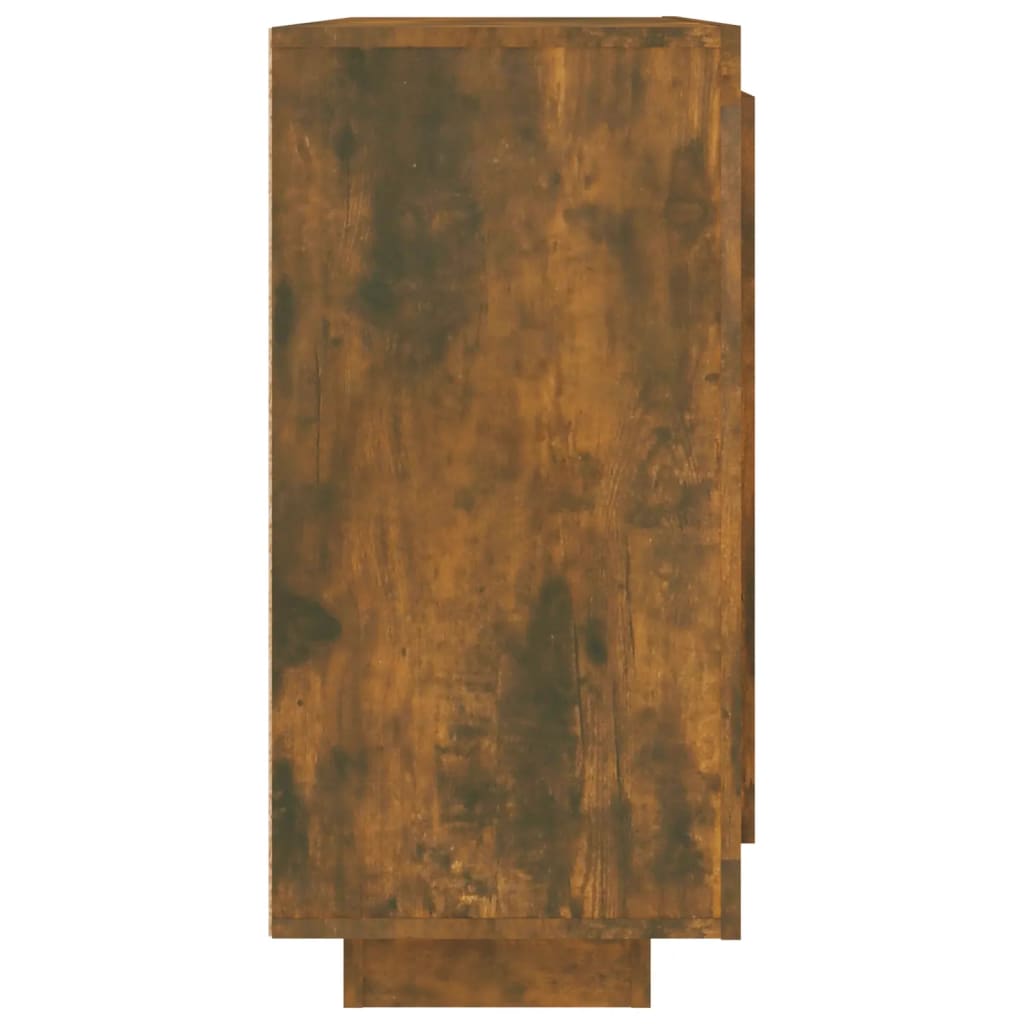 vidaXL Aparador madera contrachapada color roble ahumado 92x35x75 cm