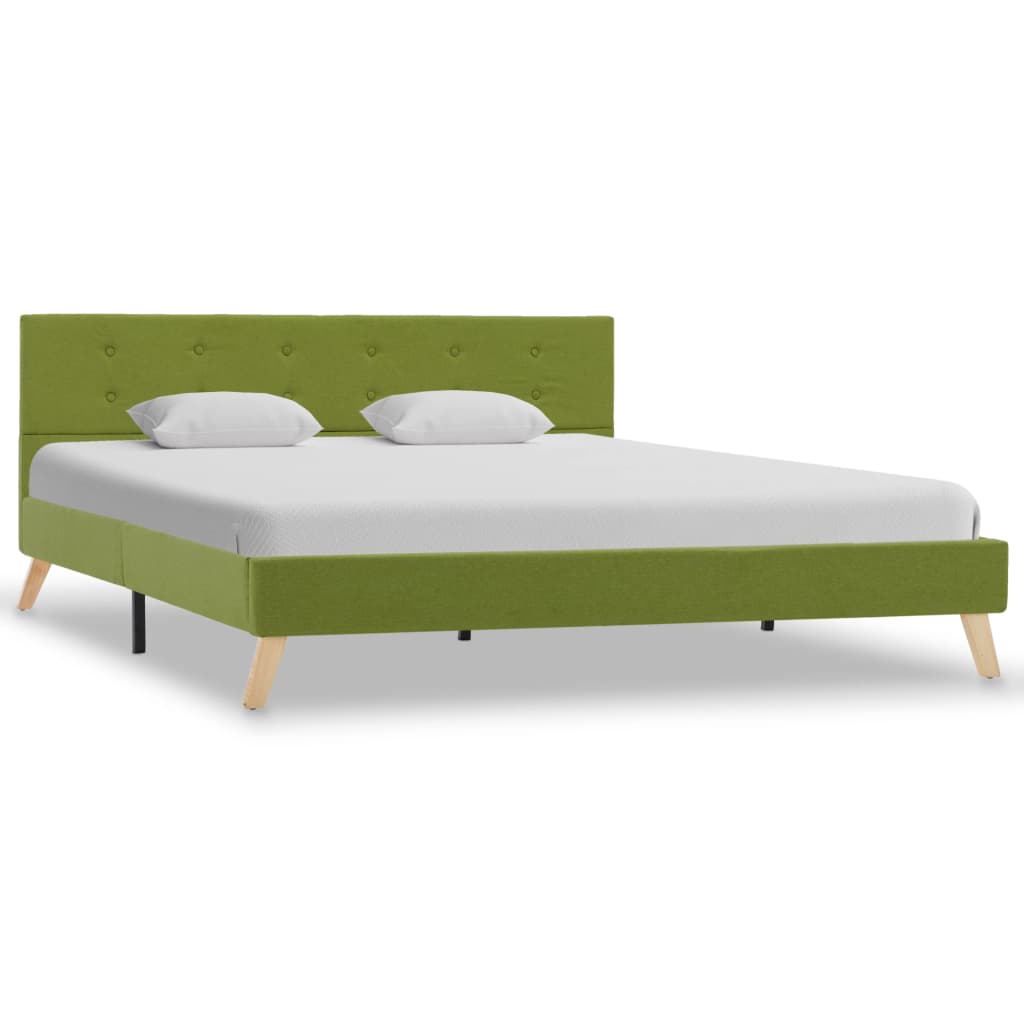 vidaXL Estructura de cama de tela verde 160x200 cm
