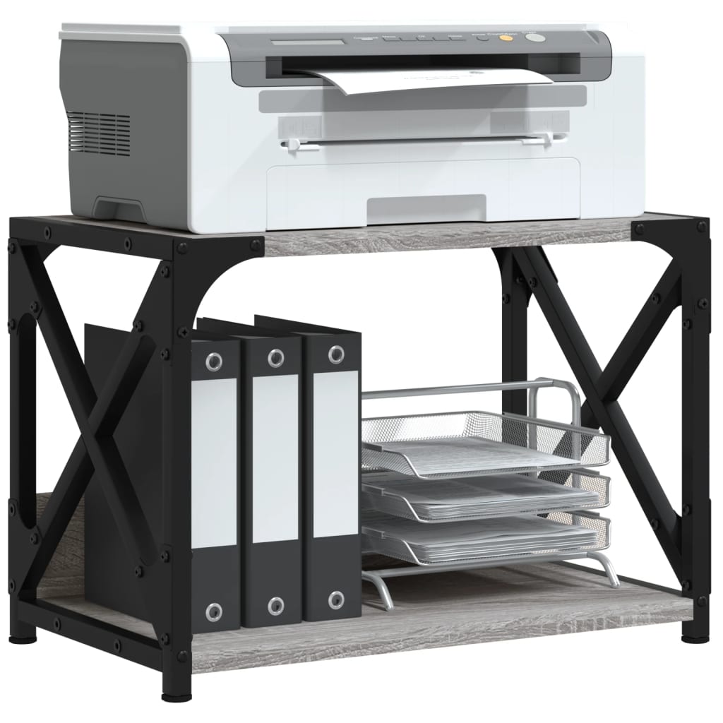 vidaXL Soporte de impresora 2 niveles gris Sonoma 44x26x31,5 cm