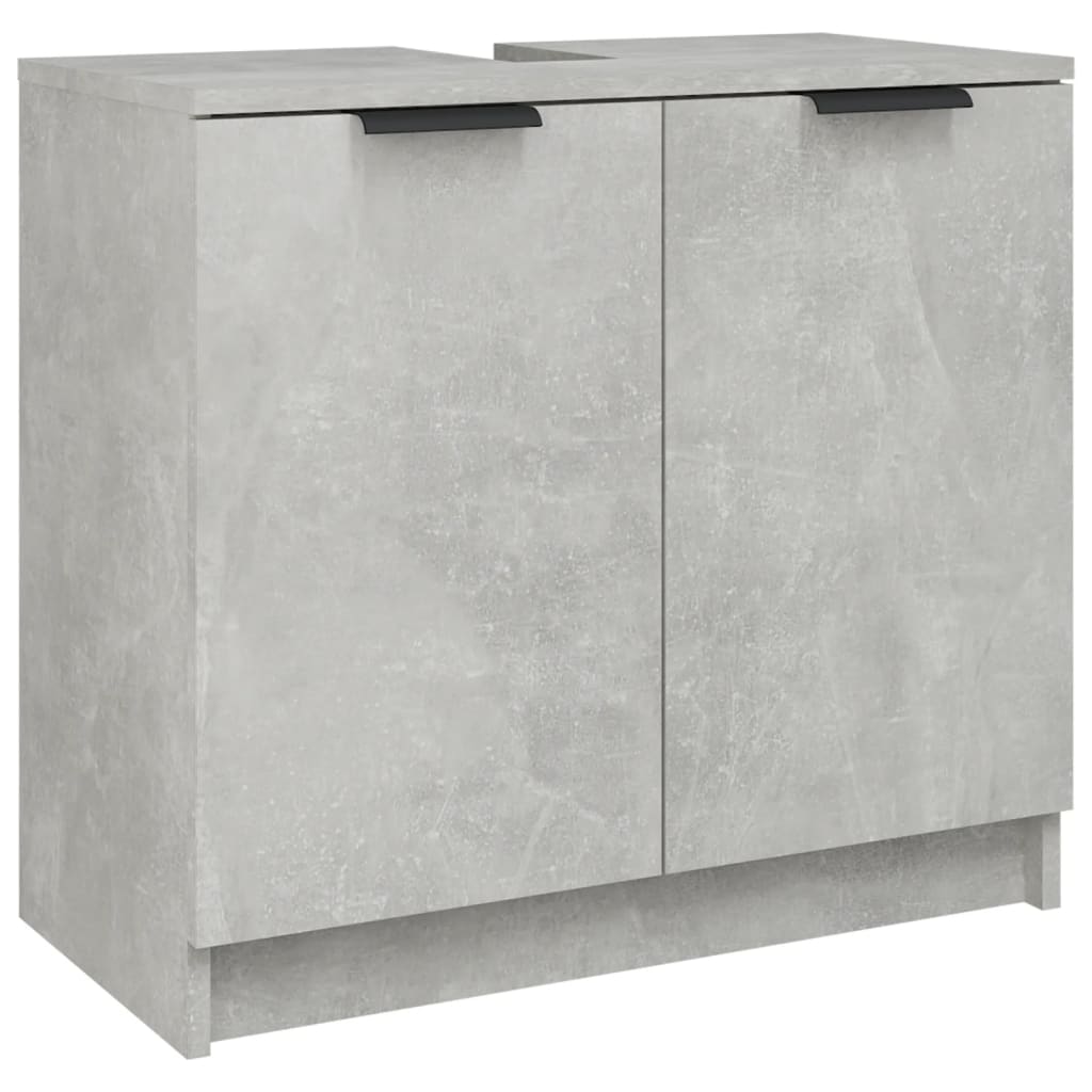vidaXL Armario de baño contrachapado gris hormigón 64,5x33,5x59 cm