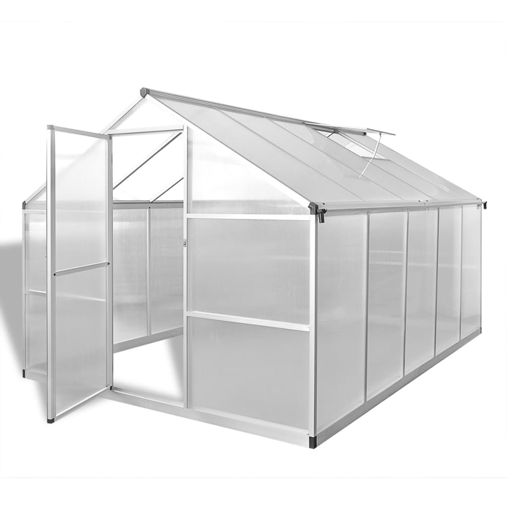 vidaXL Invernadero de aluminio reforzado con estructura base 7,55 m²