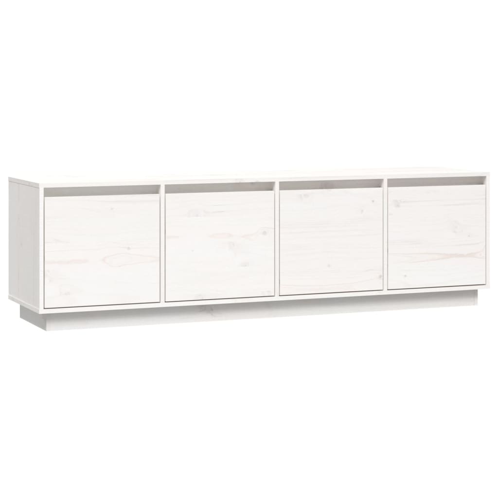 vidaXL Mueble de TV madera maciza de pino blanco 156x37x45 cm