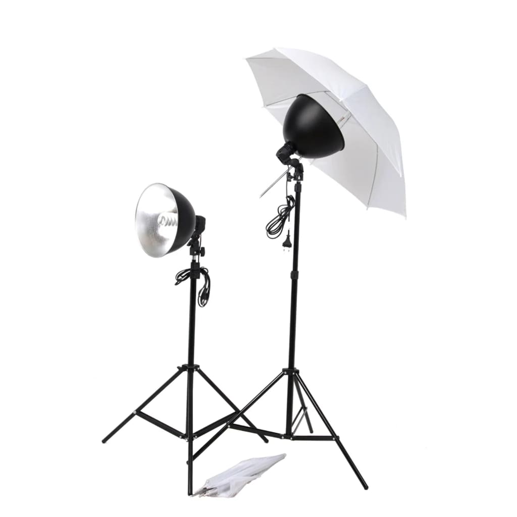 vidaXL Set de iluminación de estudio: paraguas, pantallas & trípodes