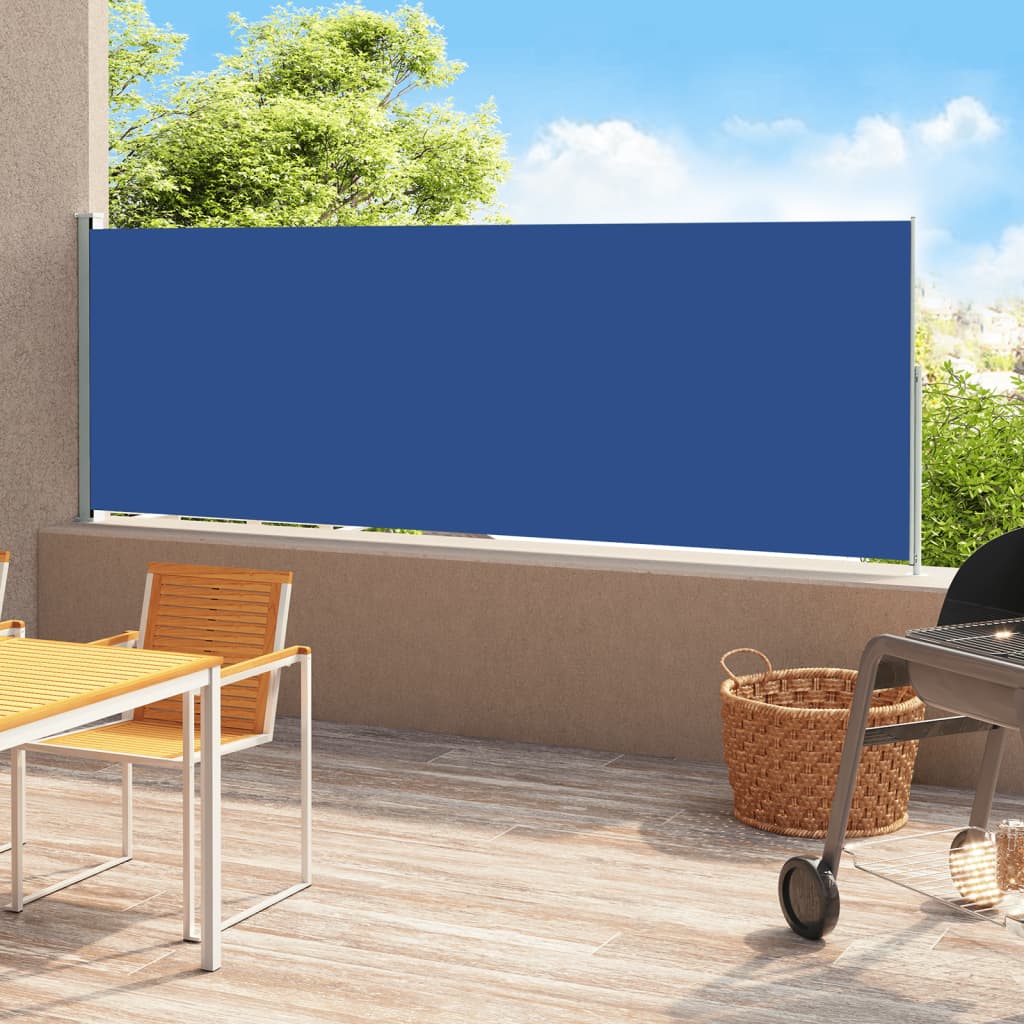 vidaXL Toldo lateral retráctil de jardín azul 180x500 cm