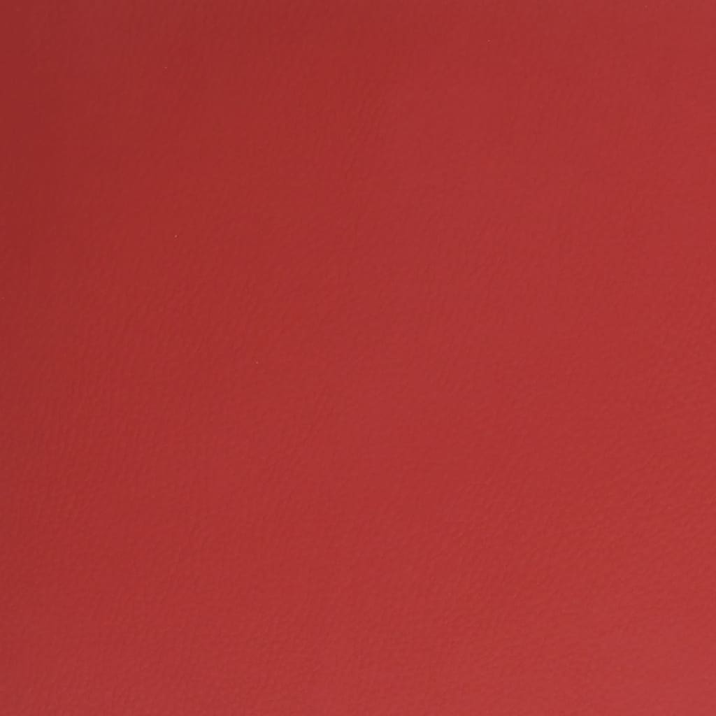 vidaXL Taburete de masaje de cuero sintético rojo tinto