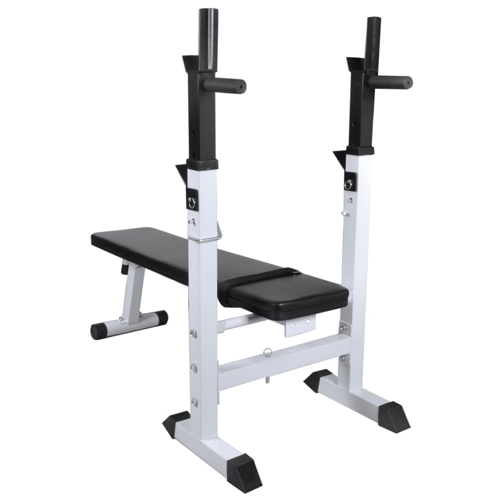 vidaXL Banco ejercicios con soporte pesas, pesas y mancuernas 120 kg