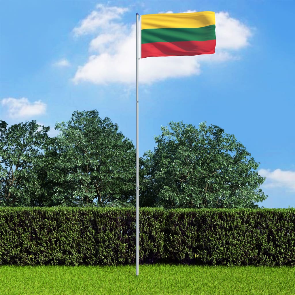 vidaXL Bandera de Lituania y mástil de aluminio 6 m