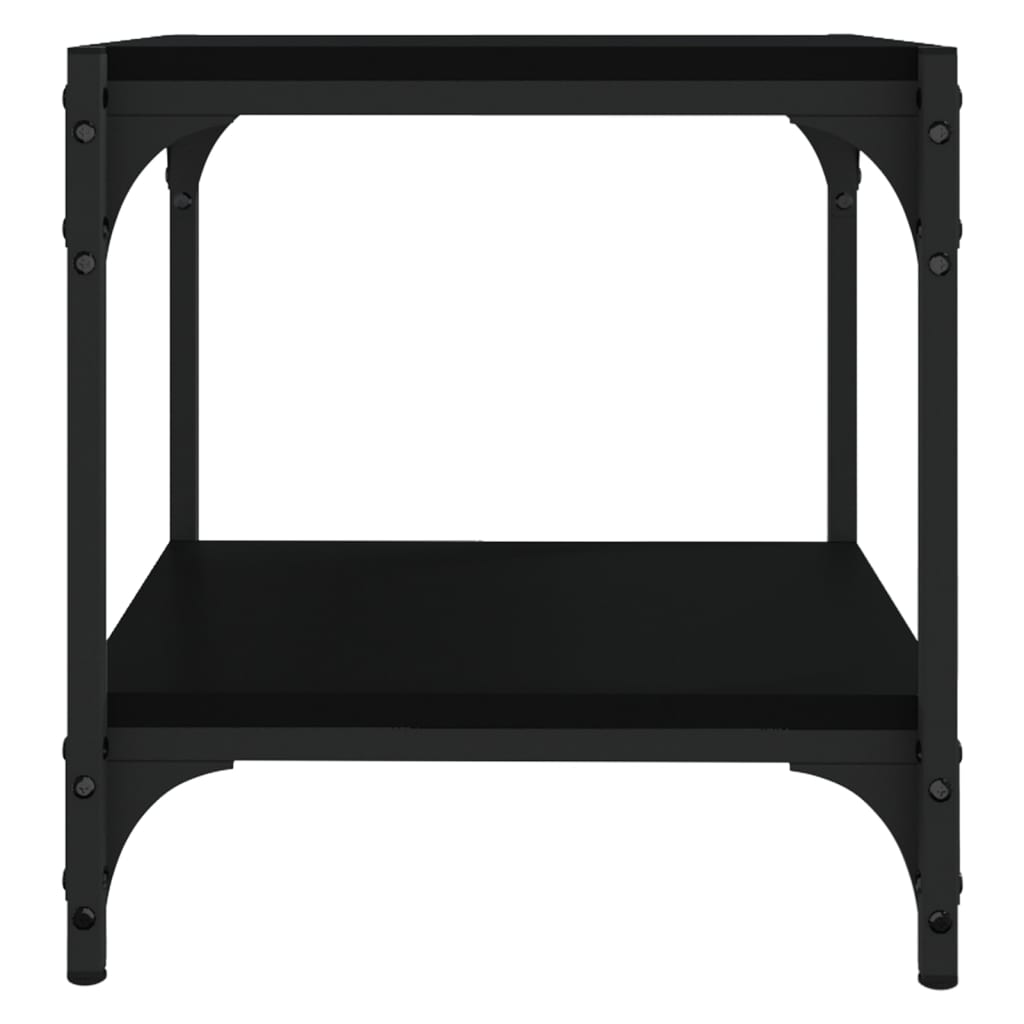vidaXL Mueble para TV madera contrachapada y acero negro 40x33x41 cm