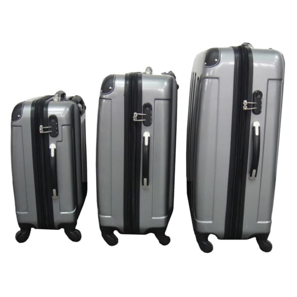 3 piezas set de equipaje gris plástico