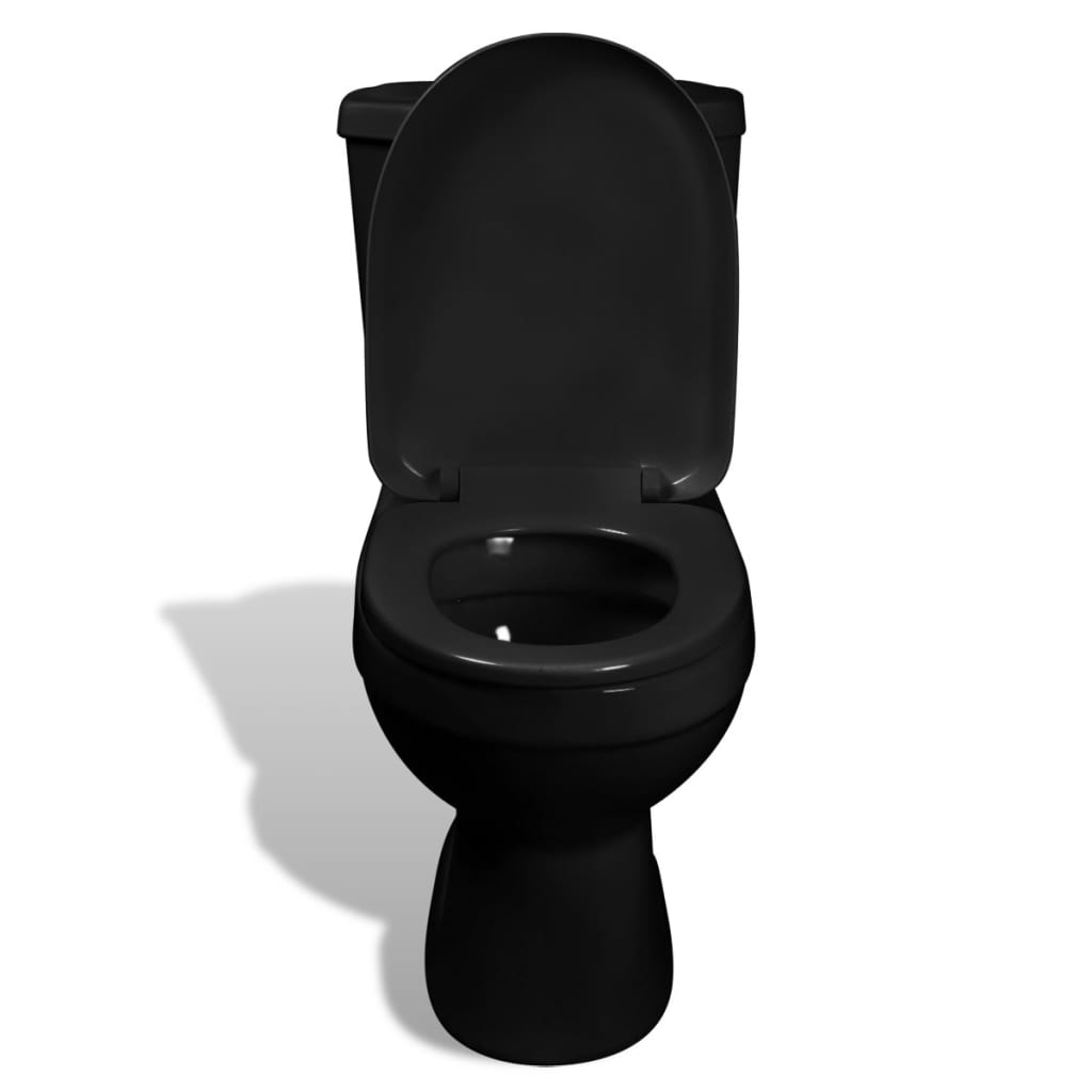 vidaXL Inodoro WC con cisterna negro