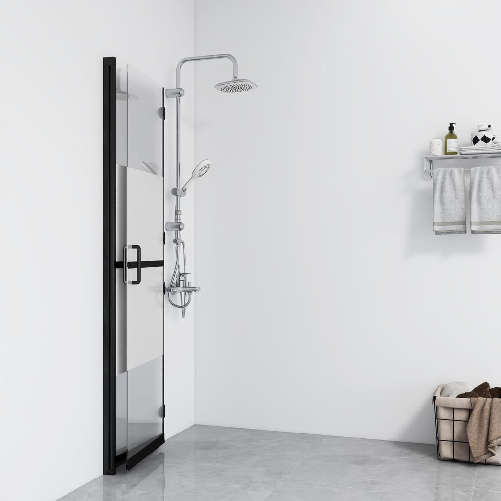 vidaXL Mampara de ducha plegable vidrio ESG medio esmerilado 90x190 cm