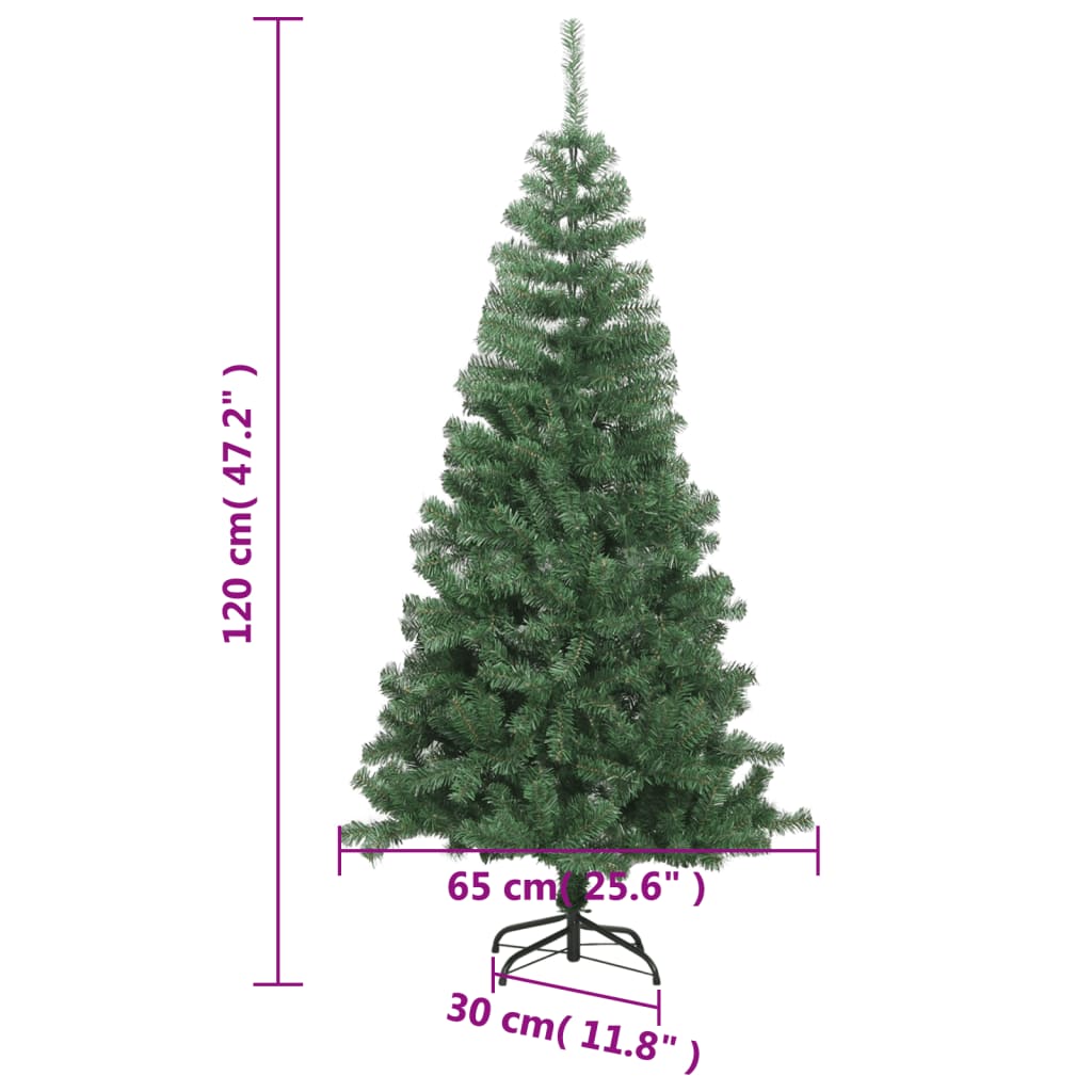 vidaXL Árbol de Navidad artificial con soporte 230 ramas 120 cm